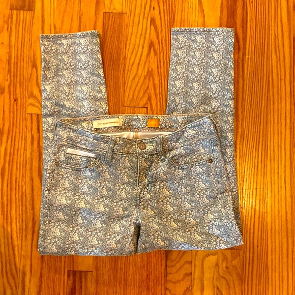 Pilcro and the Letterpress Pants - Anthropologie Pilcro floral denim style size 27